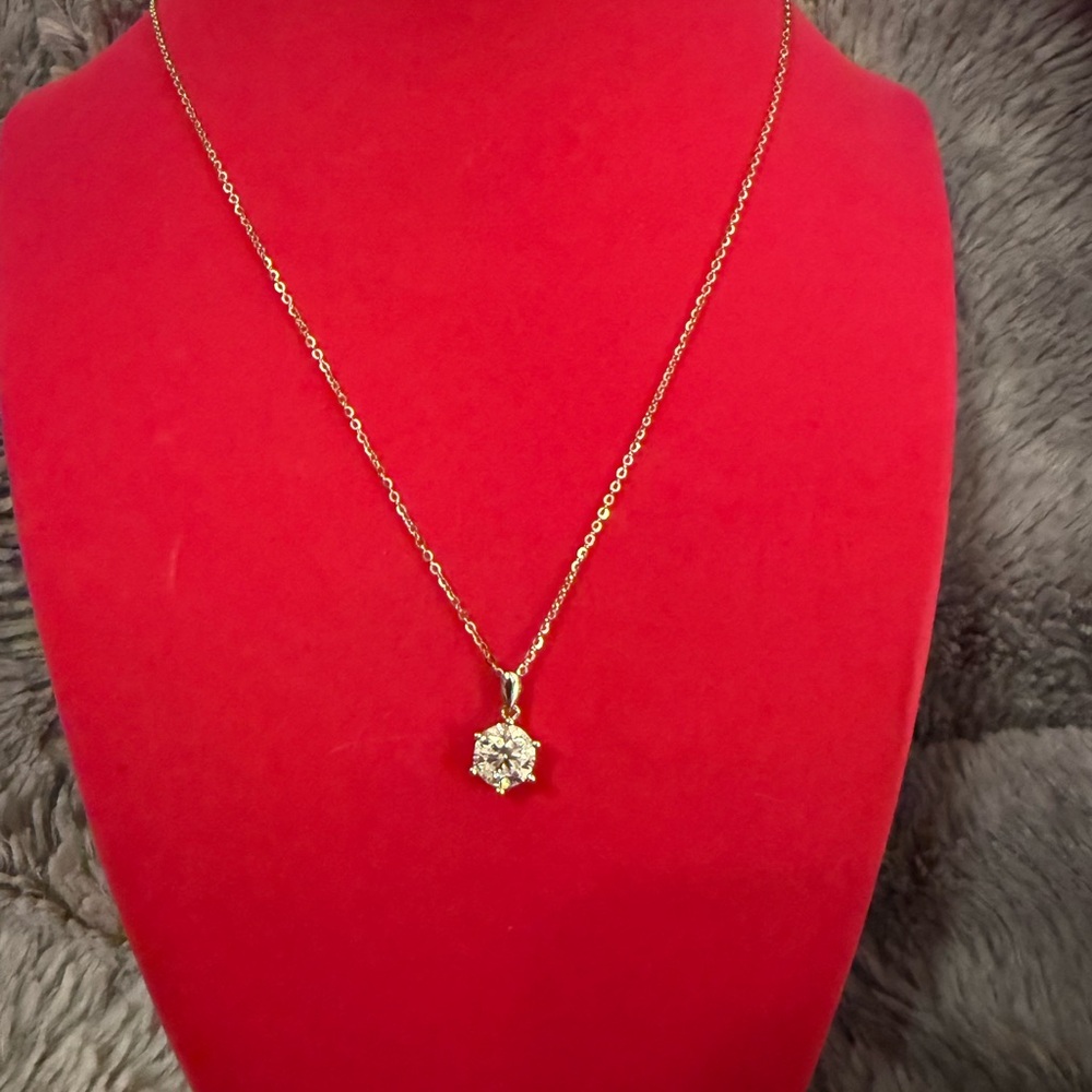 MOISSANITE 925 SILVER 2TCW Solitaire Necklace MSRP:$1 780.00 NWT & GRA - Picture 11 of 12